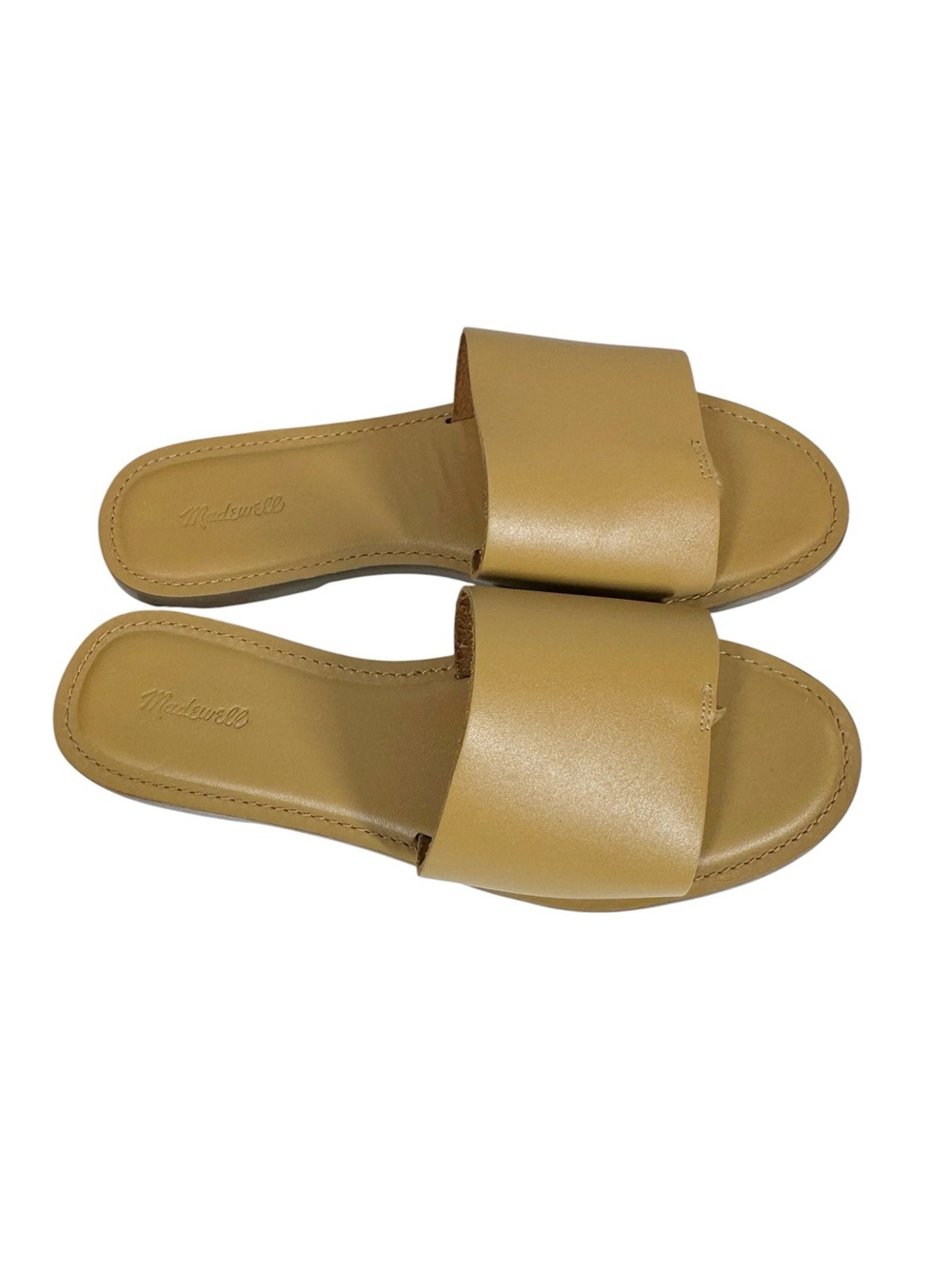 Madewell Beige Leather Slide Sandals